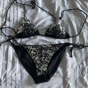 Rare Victoria Secret silver& black sequin bikini
